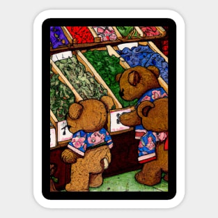 Japanese Teddy Bears Shopping Sticker